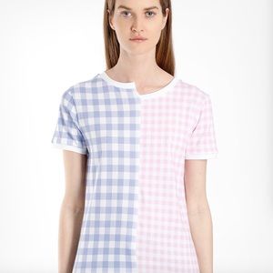 Loewe pink and blue checked Tshirt